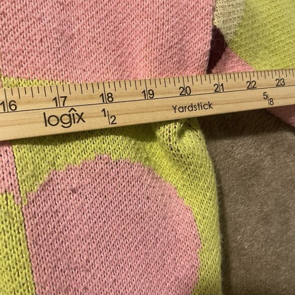 Top Shop Sweater Sz XS/S Abstract Colorblock  Knit Crop Striped Checker Hearts - Picture 6 of 9